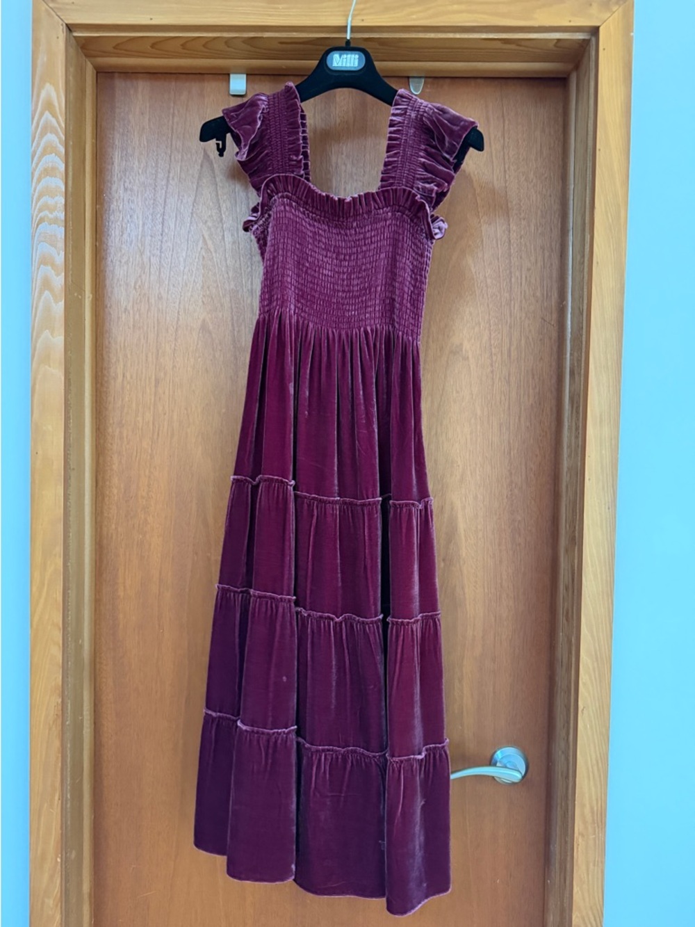Hill House Home Velvet Ellie nap dress in Burgundy